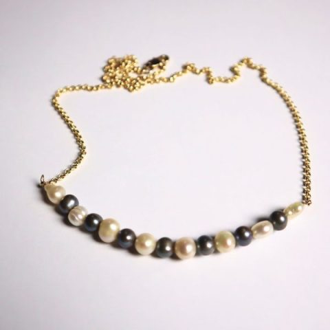 Gold Freshwater Pearl Half-Necklace - Perlas at Bat ni Mam